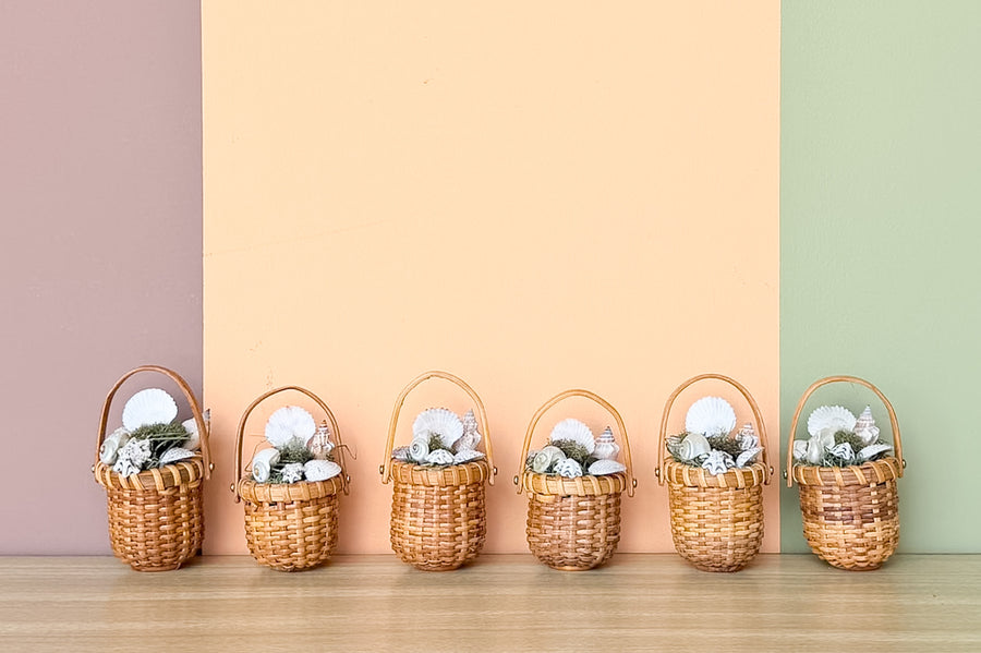 Set of Six Nantucket Basket Placecard Holders