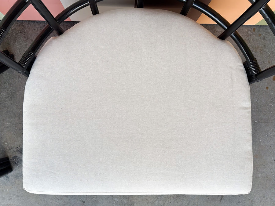 Pair of Curved Rattan Lounge Chairs