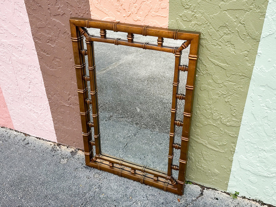 Rectangle Faux Bamboo Mirror