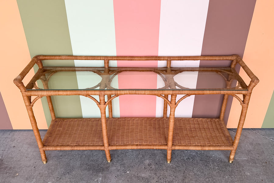 Rattan Wrapped Console