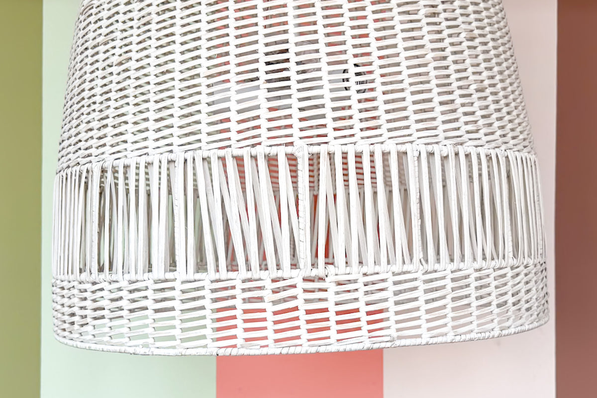 Modern Painted Rattan Pendant