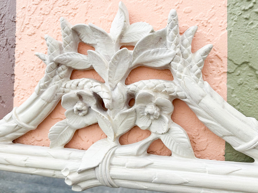 Elegant Carved Asparagus and Flower Mirror