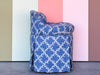 Sweet Blue and White Upholstered Vanity Chair
