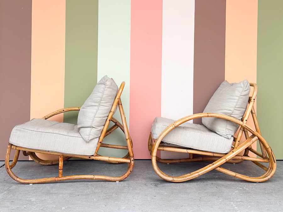 Frankl Style Rattan Pretzel Loveseat