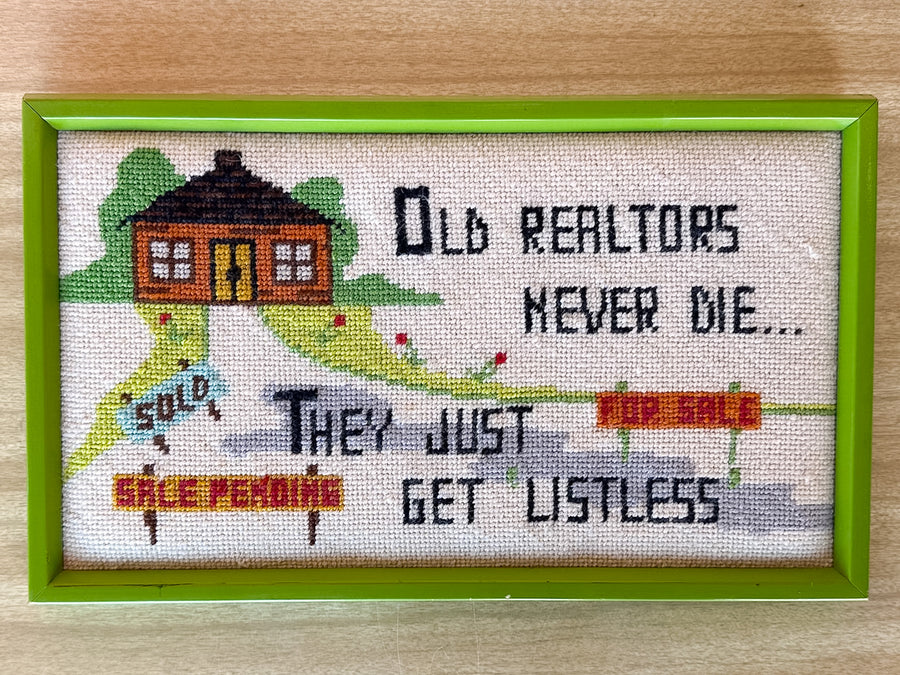Old Realtors Needlepoint Art