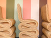 Set of Three Natural Rattan Snake Bar Stools