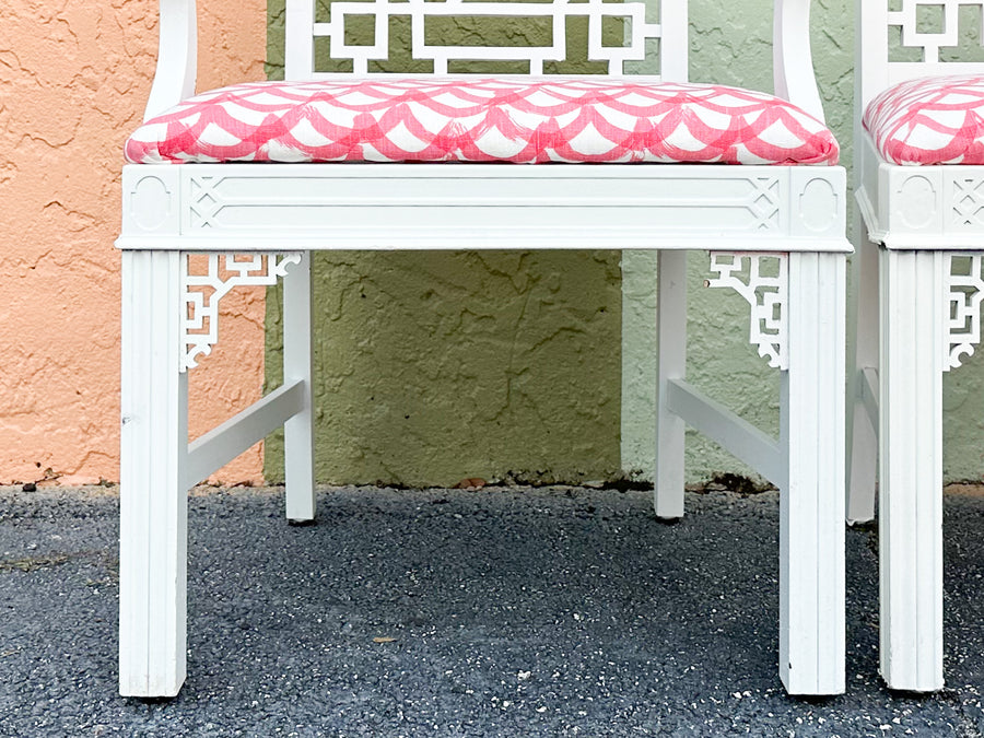 Set of Six Fretwork Dining Chairs