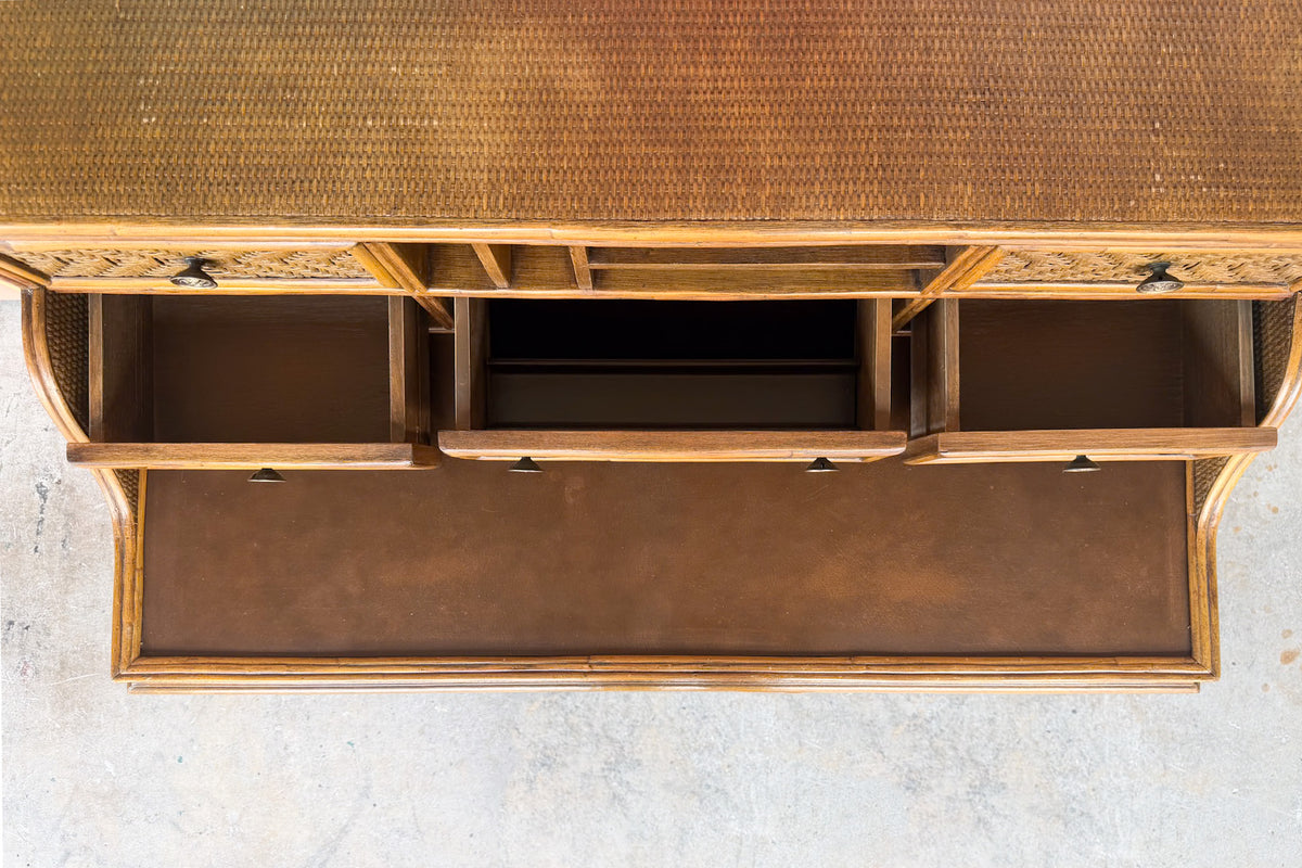 Chippendale Rattan Secretary