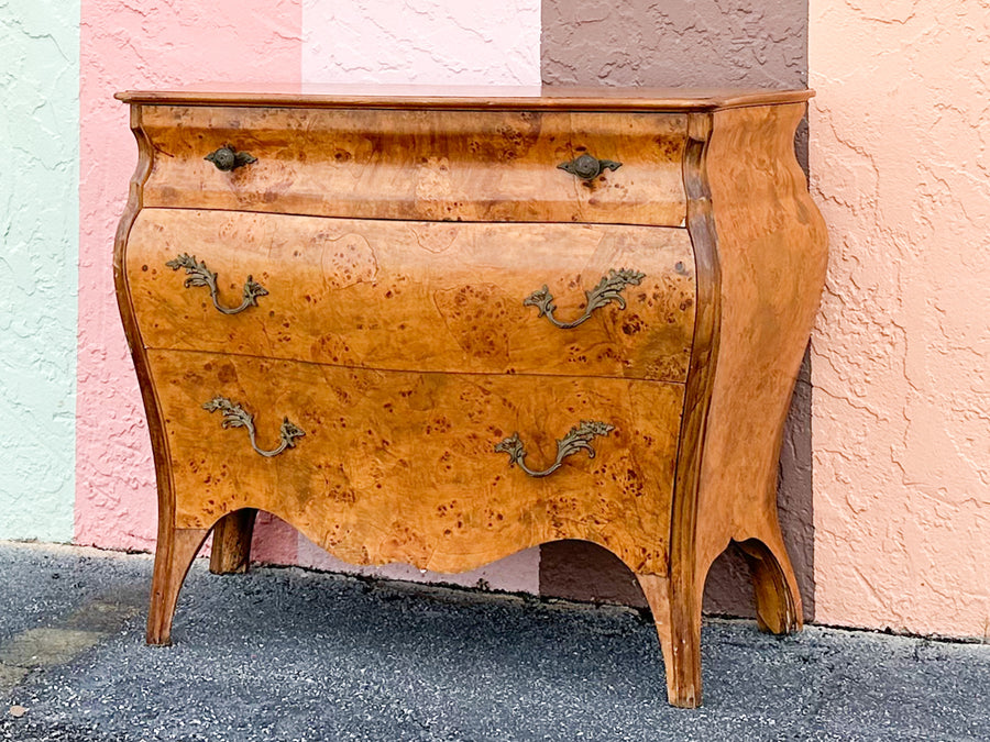 Italian Bombay Burl Wood Chest