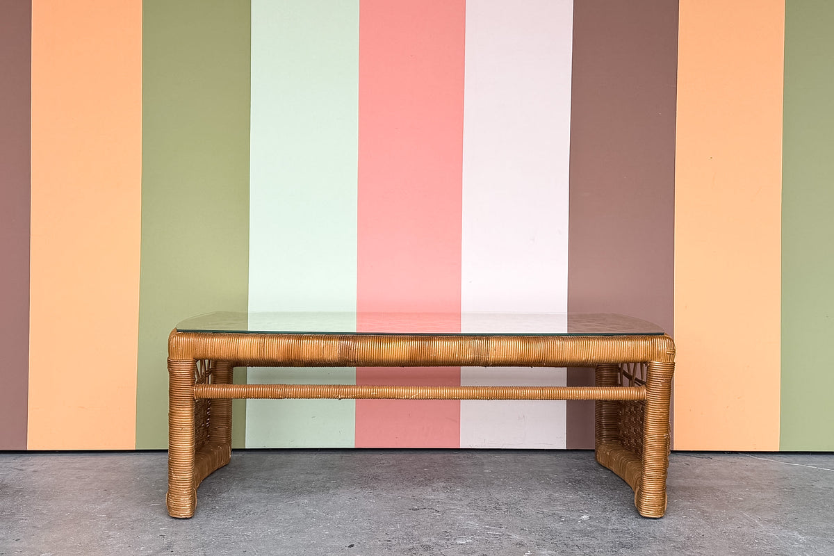 Rattan Wrapped Coffee Table