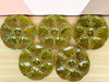 Set of Six French Moss Green Oyster Plates