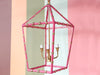 Pretty Pink Faux Bamboo Pagoda Lantern