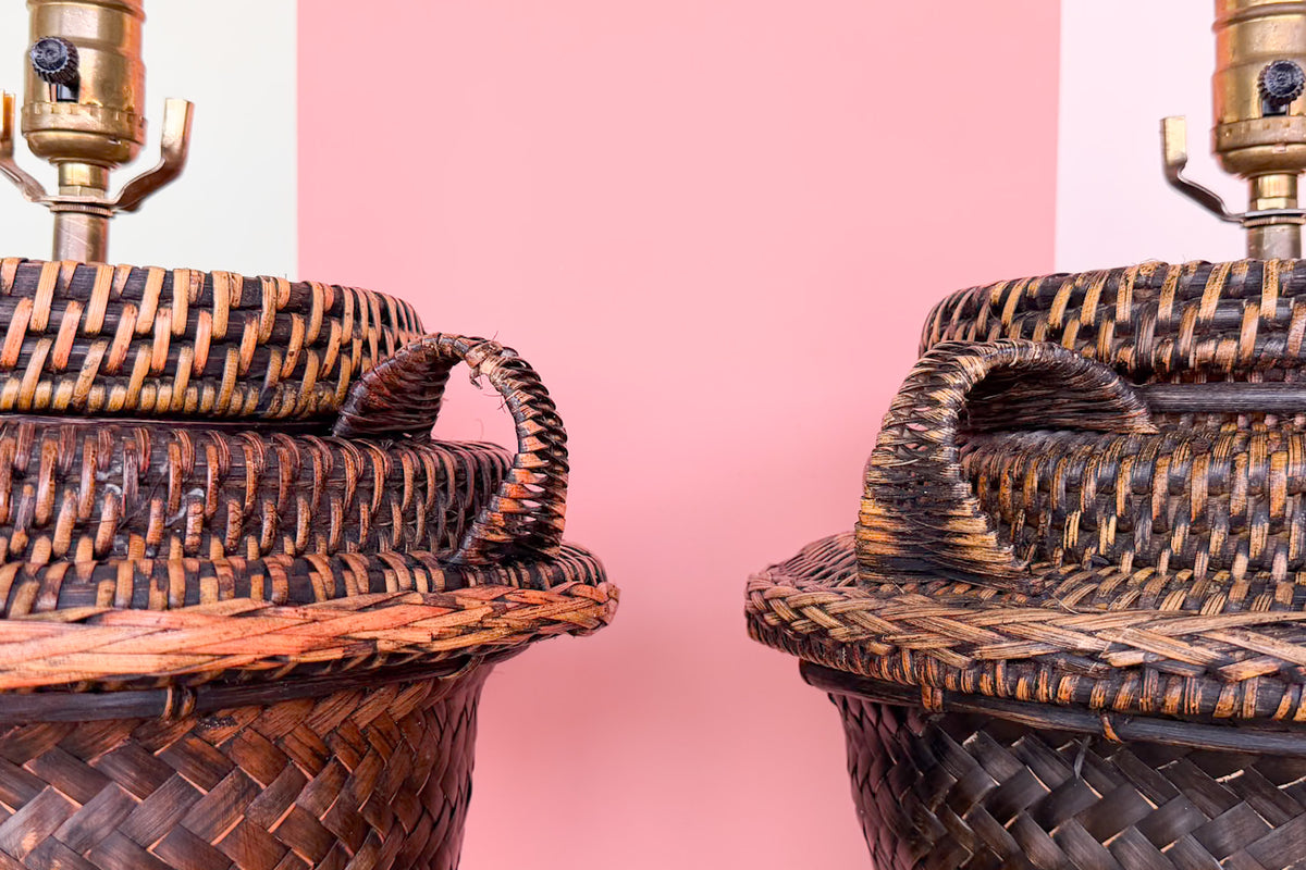 Island Style Rattan Basket Lamps