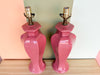 Pair of Rosy Pink Ceramic Lamps