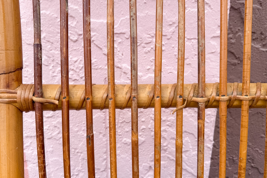 Set of Six Old Florida Rattan Dining Chairs