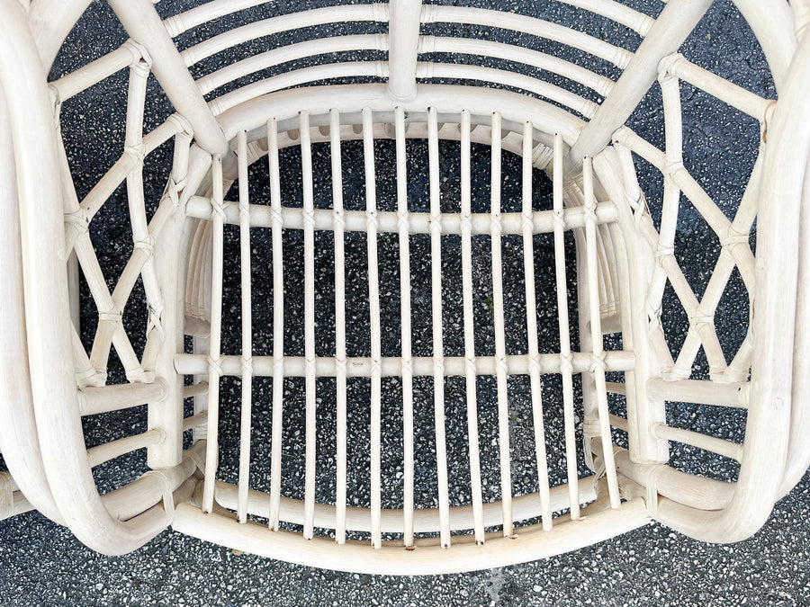 Pair of Rattan Wingback Chairs