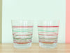 Set of Nine MCM Holiday Stripe Glassware