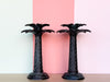 Pair of Large Palm Tree Candlesticks