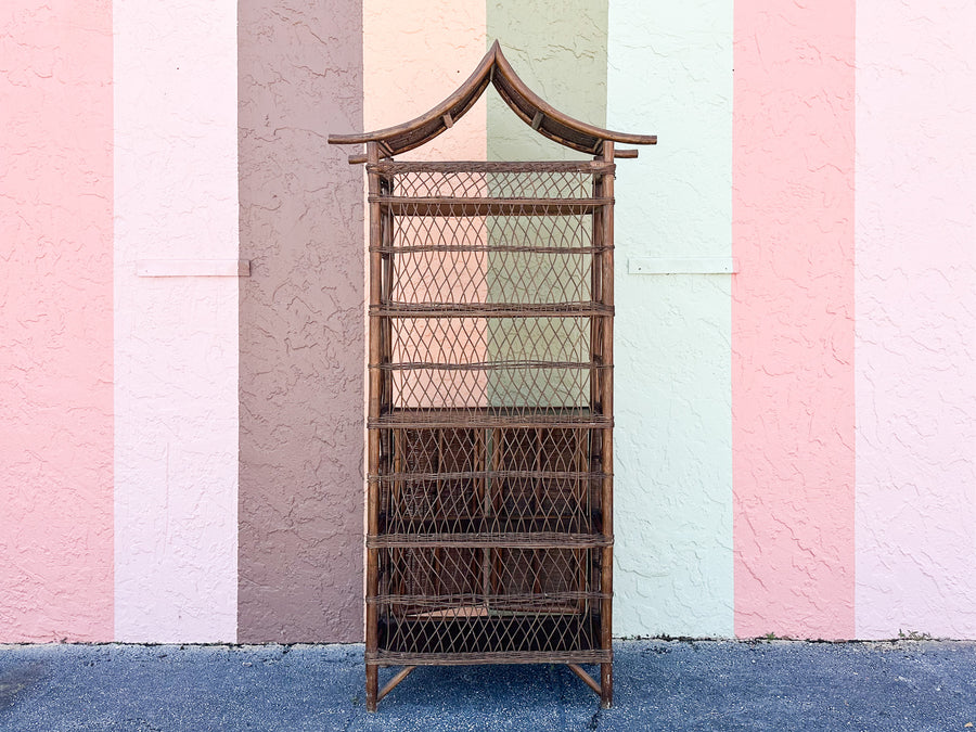 Rattan Pagoda Etagere