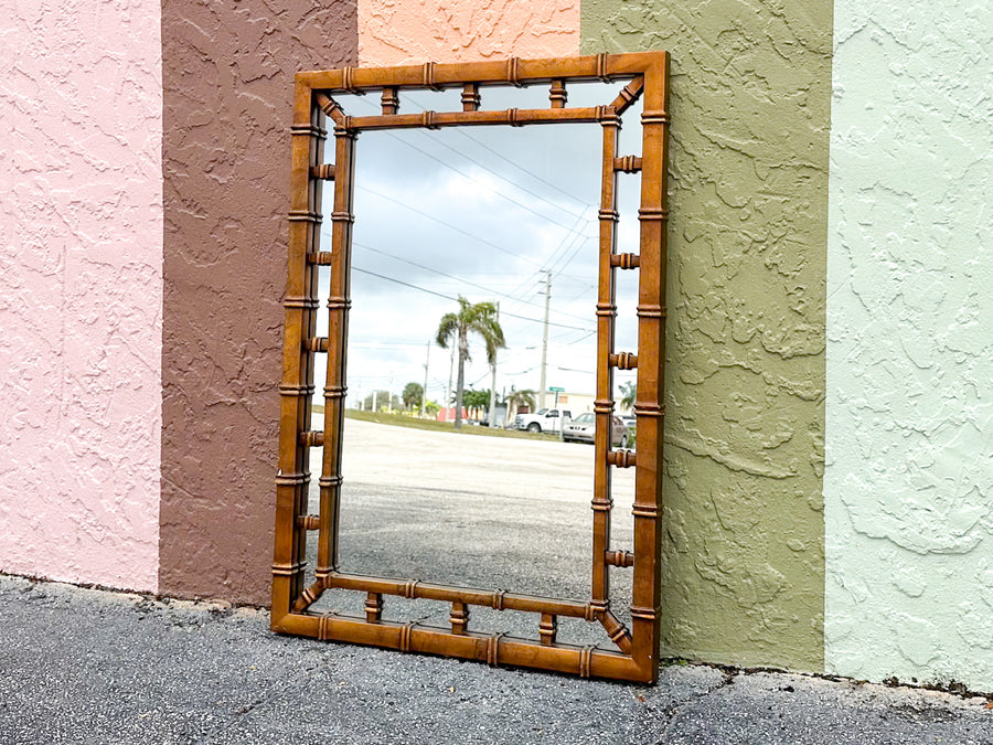 Rectangle Faux Bamboo Mirror