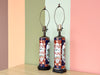 Pair of Red and Blue Chinoiserie Peacock Lamps