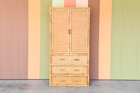 Island Style Rattan Wrapped Cabinet