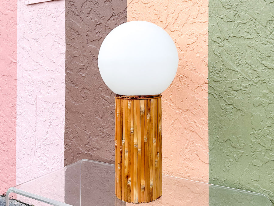 Rattan Globe Lamp