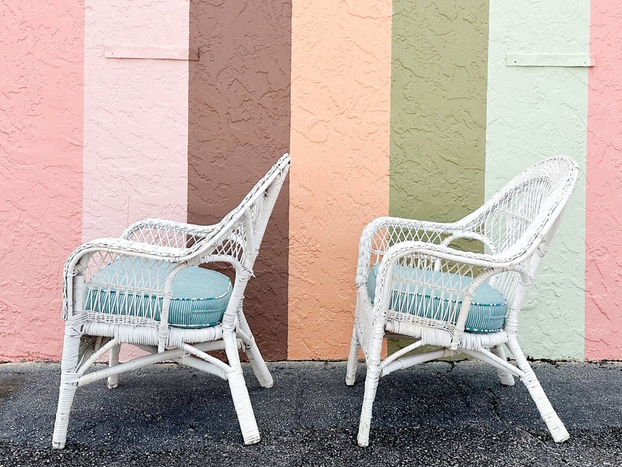 Pair of Wicker Chic Lounge Chairs