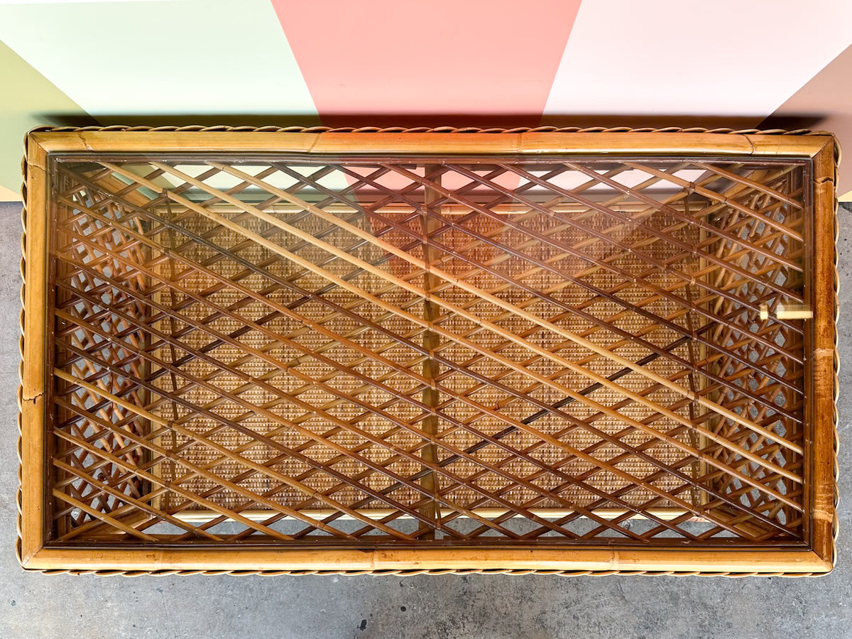 Braided Rattan Coffee Table