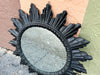 Petite Black Regency Style Sunburst Mirror