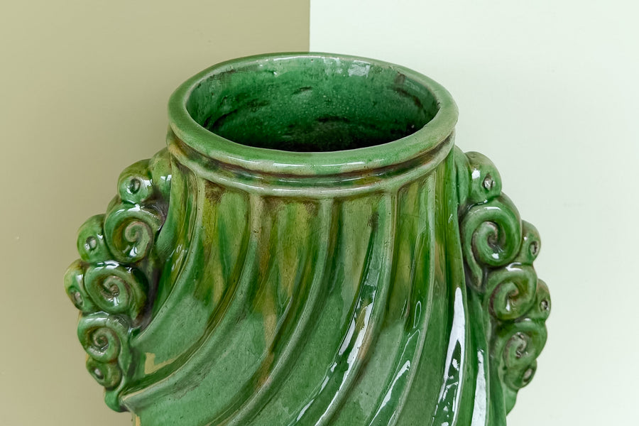 Pair of Drip Glaze Terracotta Urns