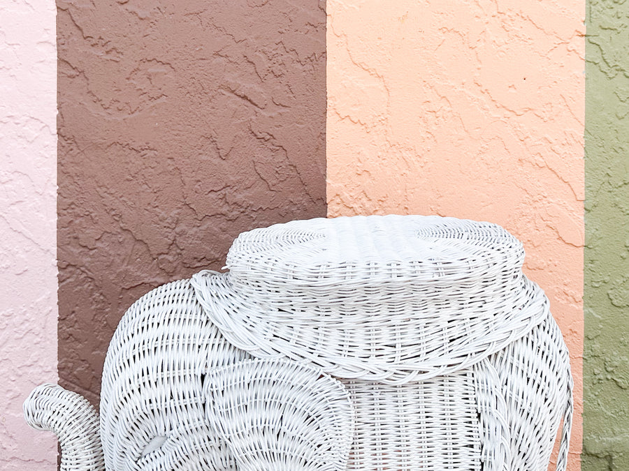Wicker Elephant Garden Seat