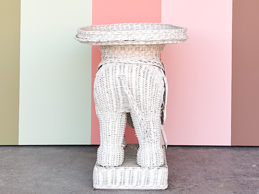 Wicker Elephant Garden Seat