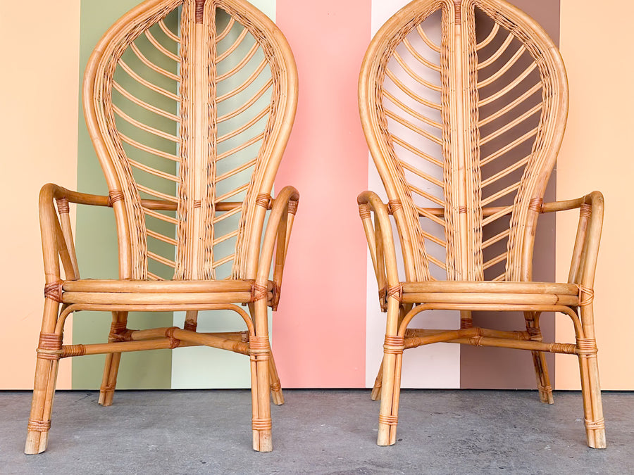 Pair of Palm Frond Accent Chairs