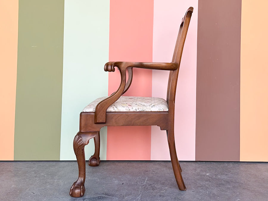 Wood Shell Motif Arm Chair