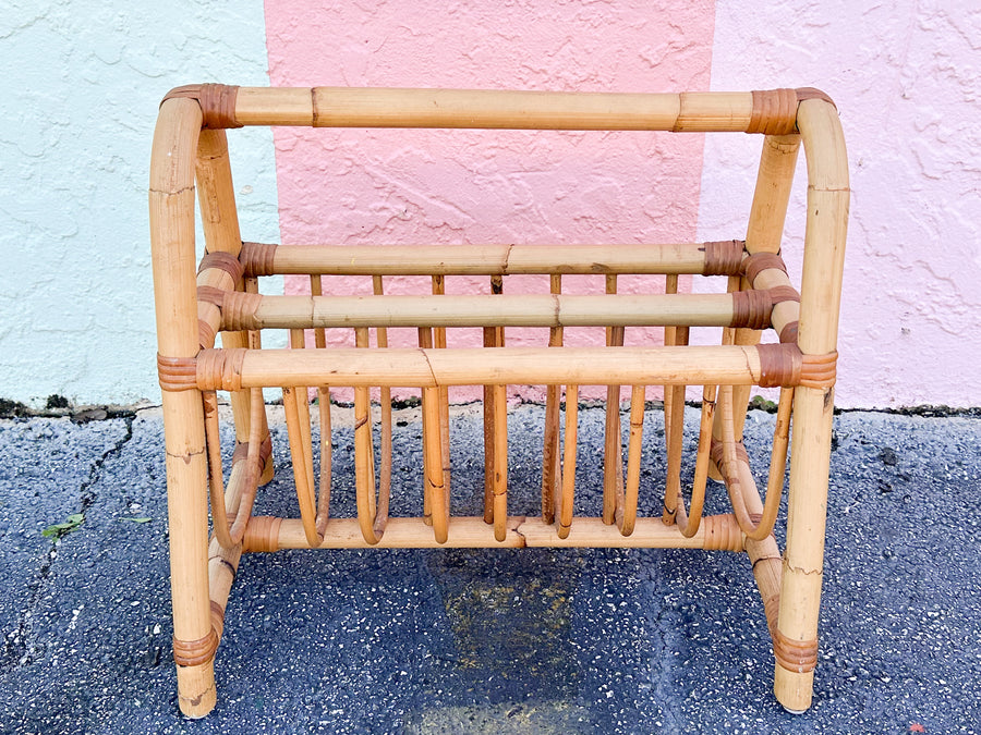 Cute Rattan Magazine Rack