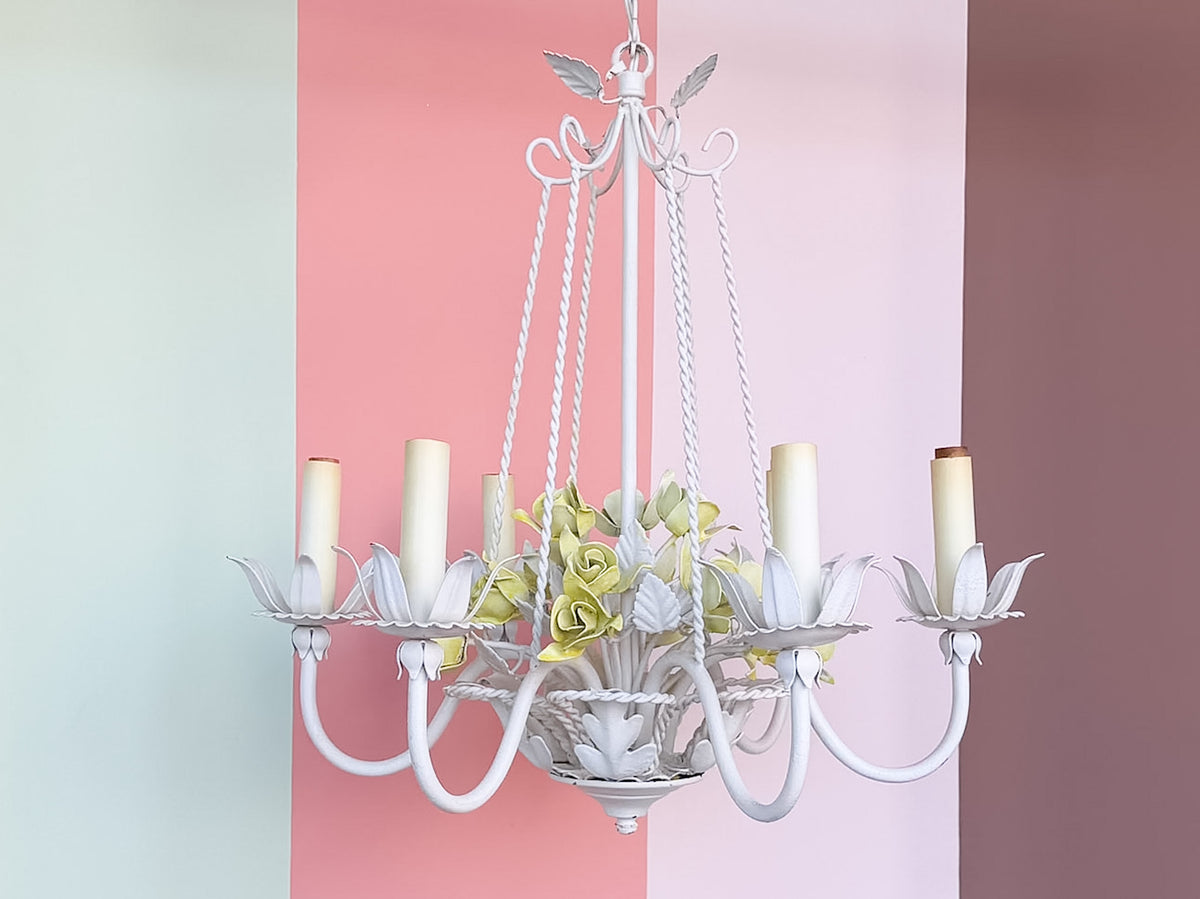 Sweet Spring Tole Chandelier