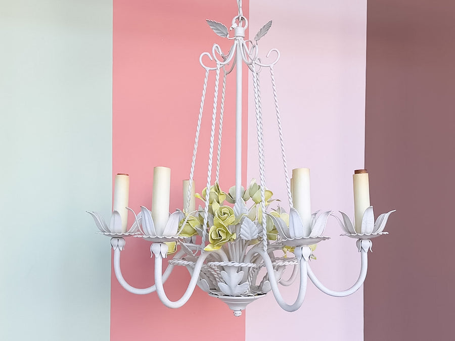 Sweet Spring Tole Chandelier