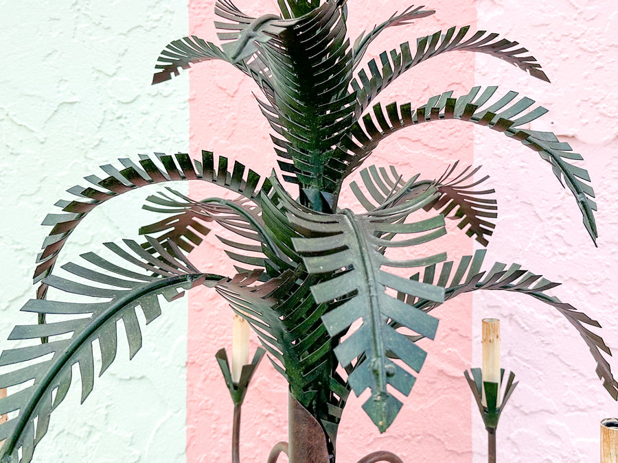 Curry and Company Tole Palm Chandelier