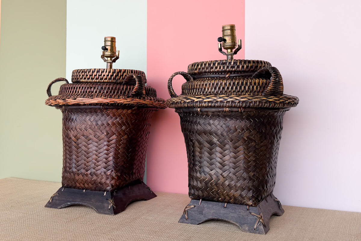 Island Style Rattan Basket Lamps
