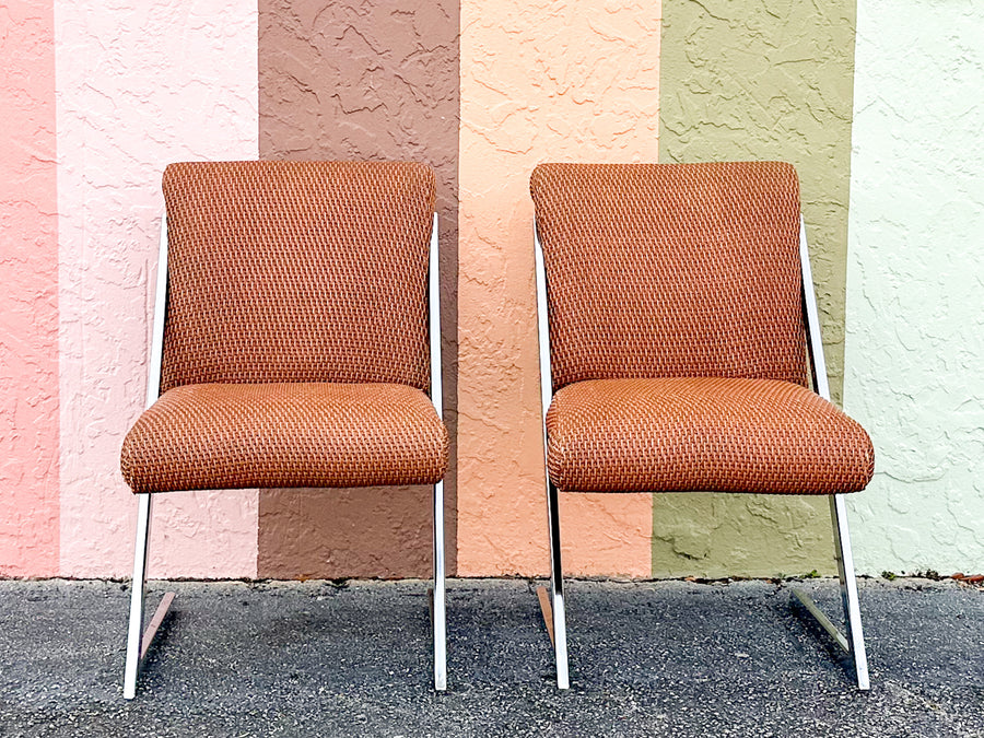 Pair of MCM Chrome Side Chairs