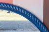Large Round Navy Mirror