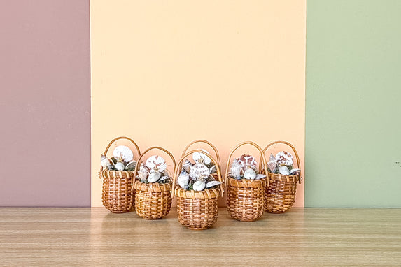 Set of Six Nantucket Basket Placecard Holders
