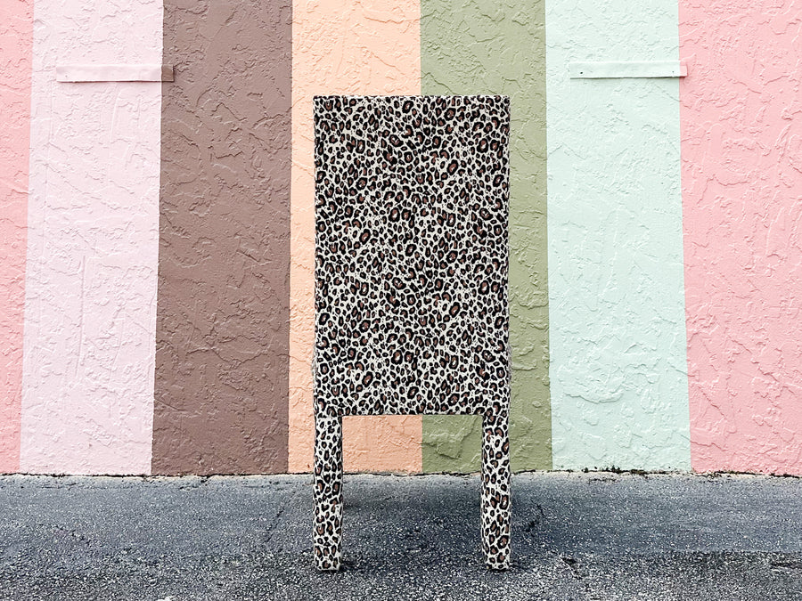 Set of Four Leopard Print Upholstered Side Chairs