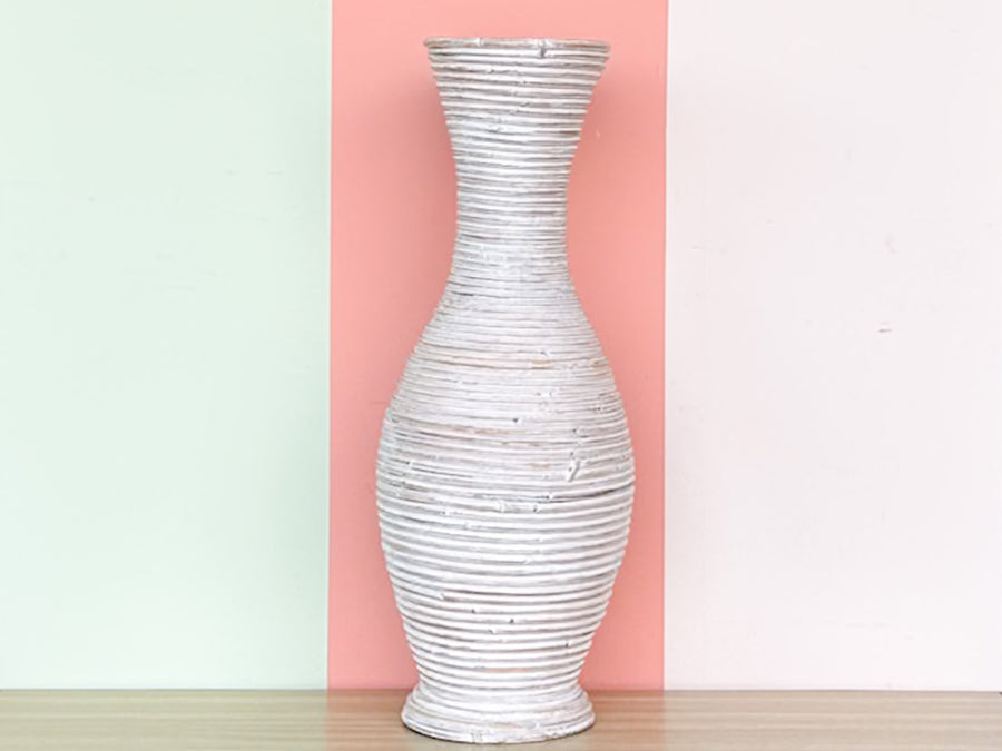 Pair of PIckled Pencil Reed Vases