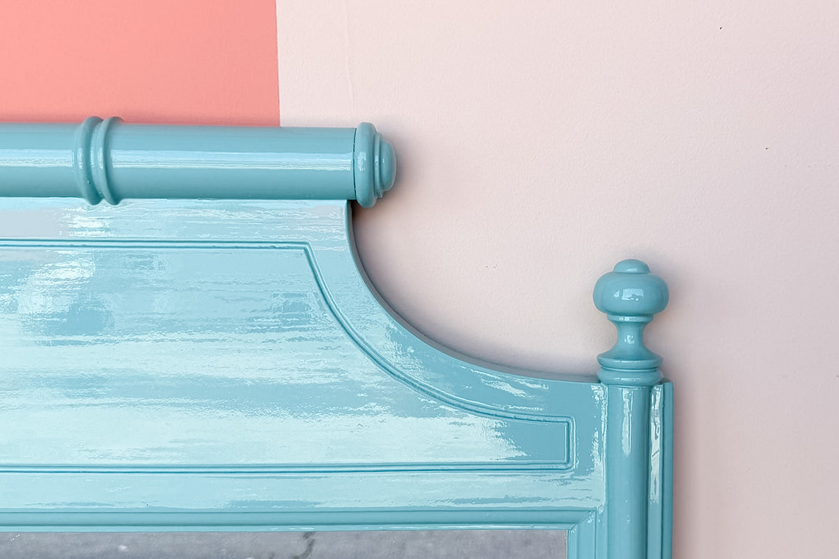 Turquoise Faux Bamboo Pagoda Mirror