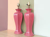 Pair of Rosy Pink Ceramic Lamps