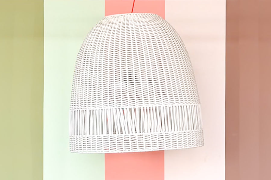 Modern Painted Rattan Pendant
