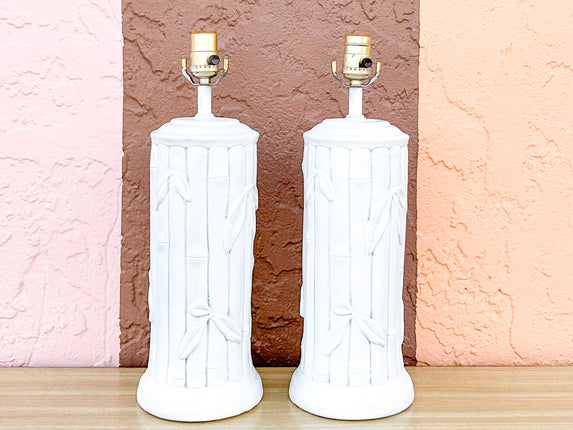 Pair of Faux Bamboo Lamps