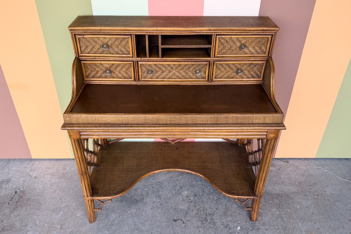 Chippendale Rattan Secretary